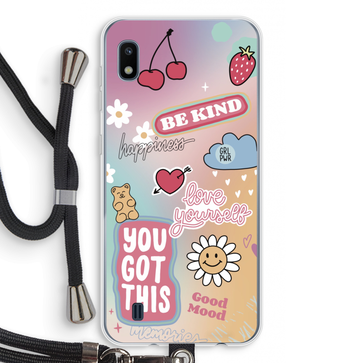 Positivity: Samsung Galaxy A10 Transparant Hoesje met koord