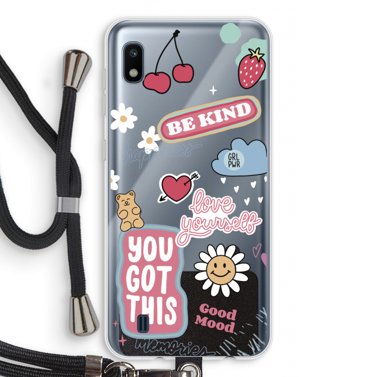 Positivity: Samsung Galaxy A10 Transparant Hoesje met koord