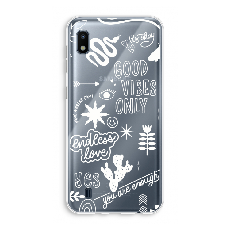 Good vibes: Samsung Galaxy A10 Transparant Hoesje