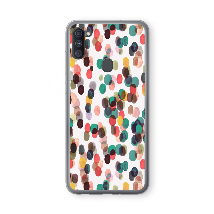 Tropical Dots: Samsung Galaxy A11 Transparant Hoesje