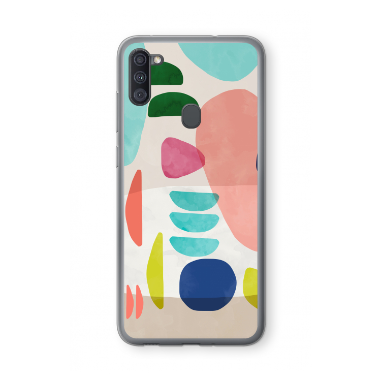 Bold Rounded Shapes: Samsung Galaxy A11 Transparant Hoesje