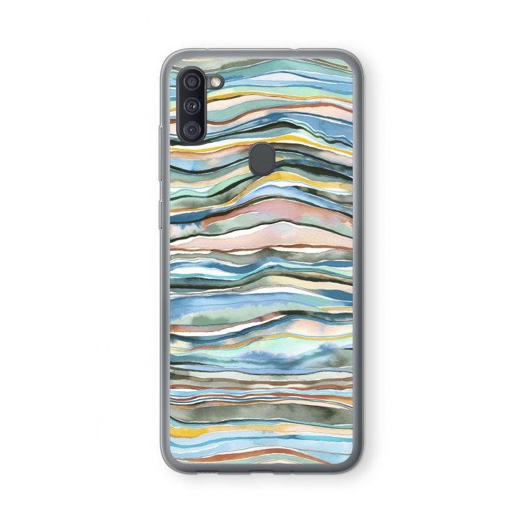 Watercolor Agate: Samsung Galaxy A11 Transparant Hoesje