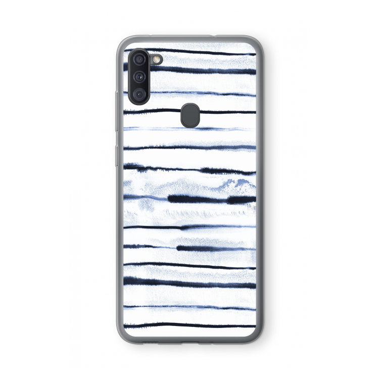 Ink Stripes: Samsung Galaxy A11 Transparant Hoesje