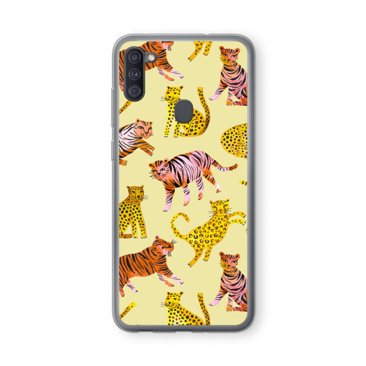 Cute Tigers and Leopards: Samsung Galaxy A11 Transparant Hoesje