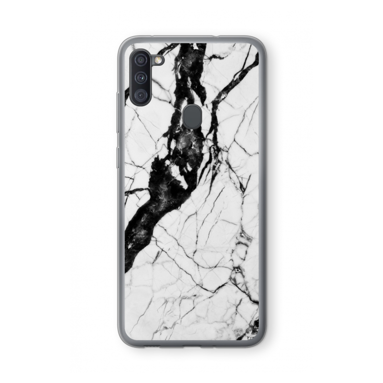Witte marmer 2: Samsung Galaxy A11 Transparant Hoesje