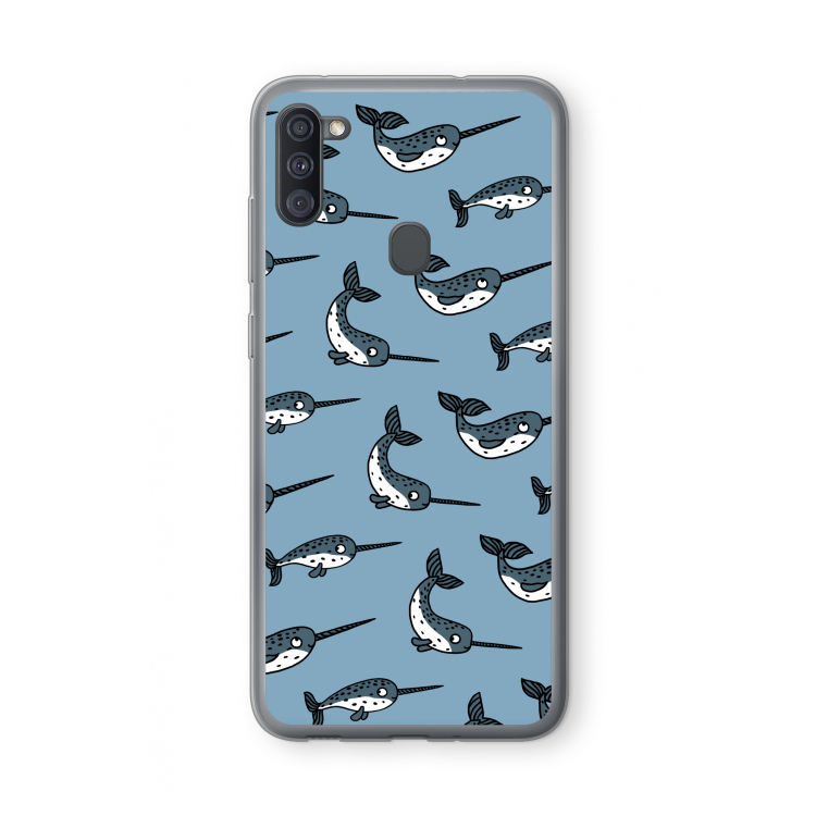Narwhal: Samsung Galaxy A11 Transparant Hoesje
