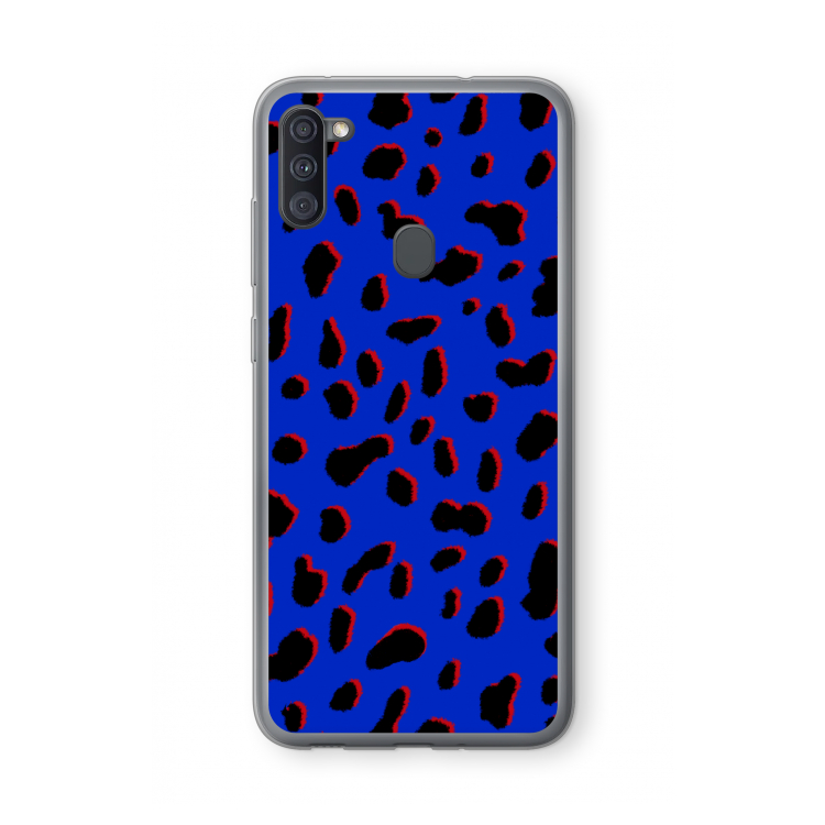 Blue Leopard: Samsung Galaxy A11 Transparant Hoesje