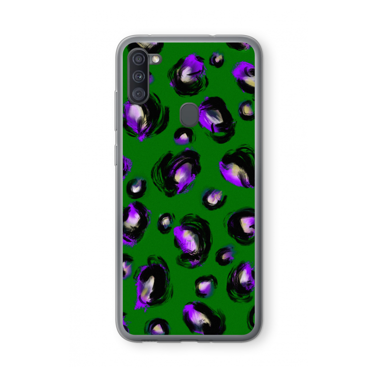 Green Cheetah: Samsung Galaxy A11 Transparant Hoesje