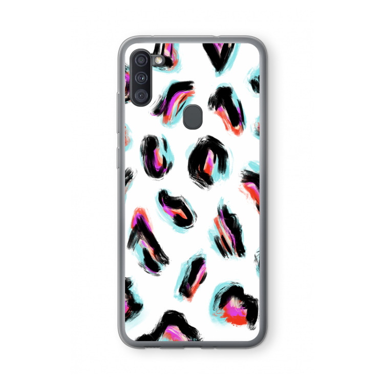 Cheetah color: Samsung Galaxy A11 Transparant Hoesje