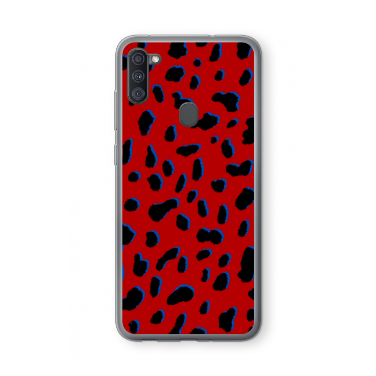 Red Leopard: Samsung Galaxy A11 Transparant Hoesje