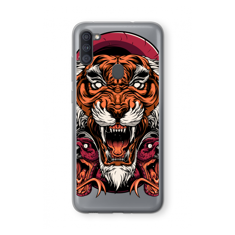 Tiger and Rattlesnakes: Samsung Galaxy A11 Transparant Hoesje