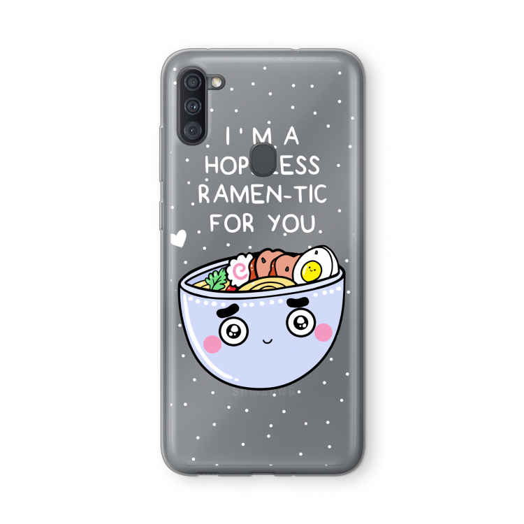 I'm A Hopeless Ramen-Tic For You: Samsung Galaxy A11 Transparant Hoesje