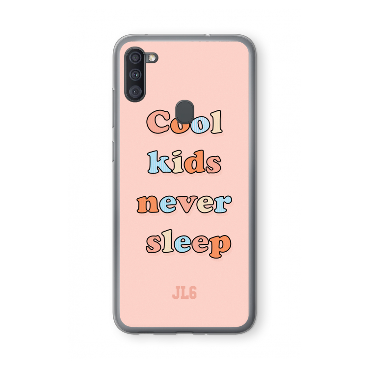Cool Kids Never Sleep: Samsung Galaxy A11 Transparant Hoesje
