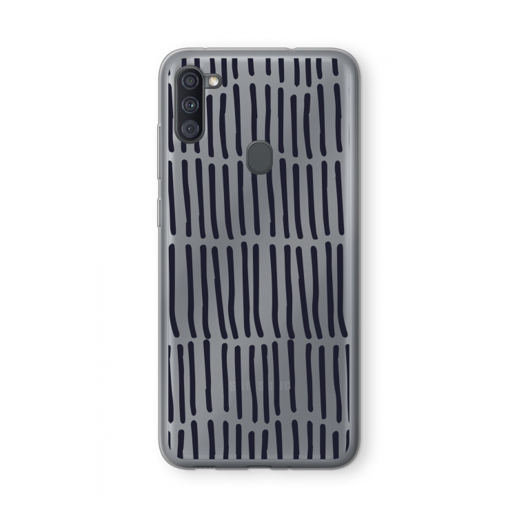 CaseCompany Moroccan stripes: Samsung Galaxy A11 Transparant Hoesje