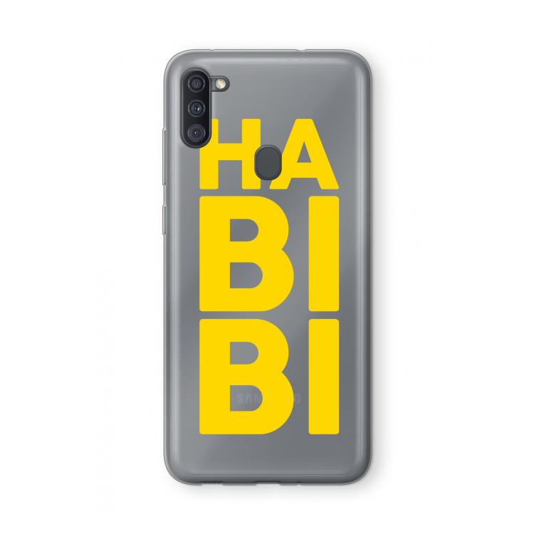 Habibi Blue: Samsung Galaxy A11 Transparant Hoesje