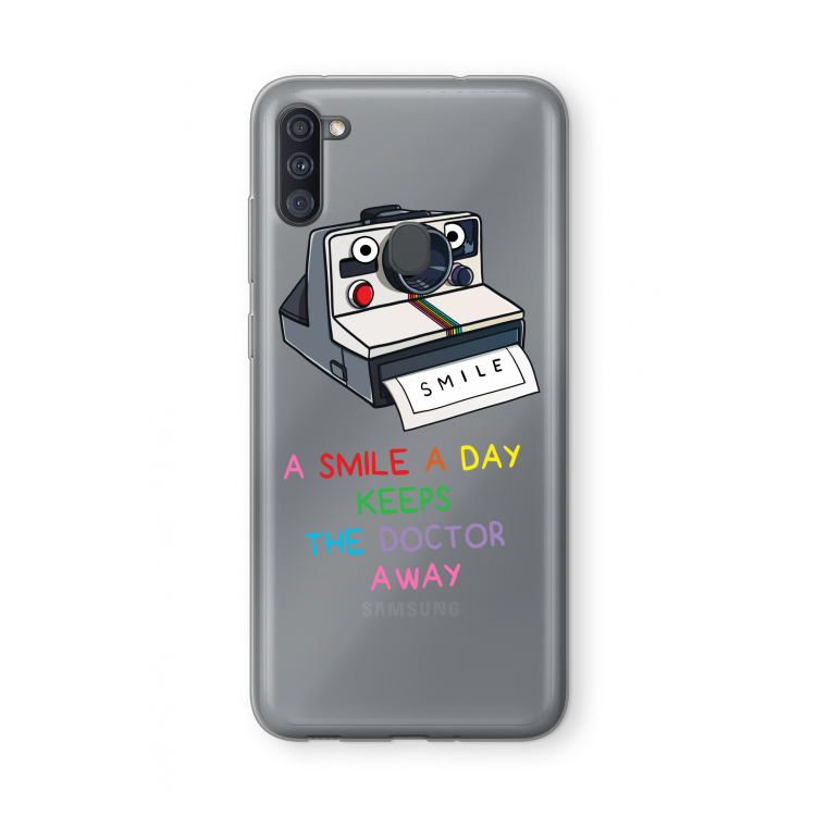 Smile: Samsung Galaxy A11 Transparant Hoesje