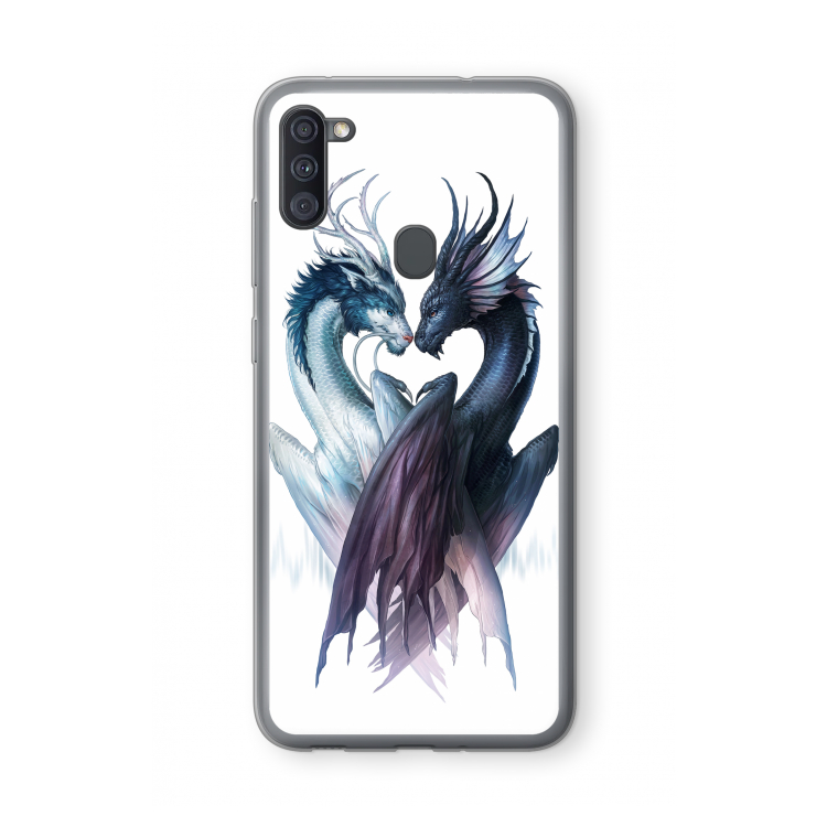 Yin Yang Dragons: Samsung Galaxy A11 Transparant Hoesje