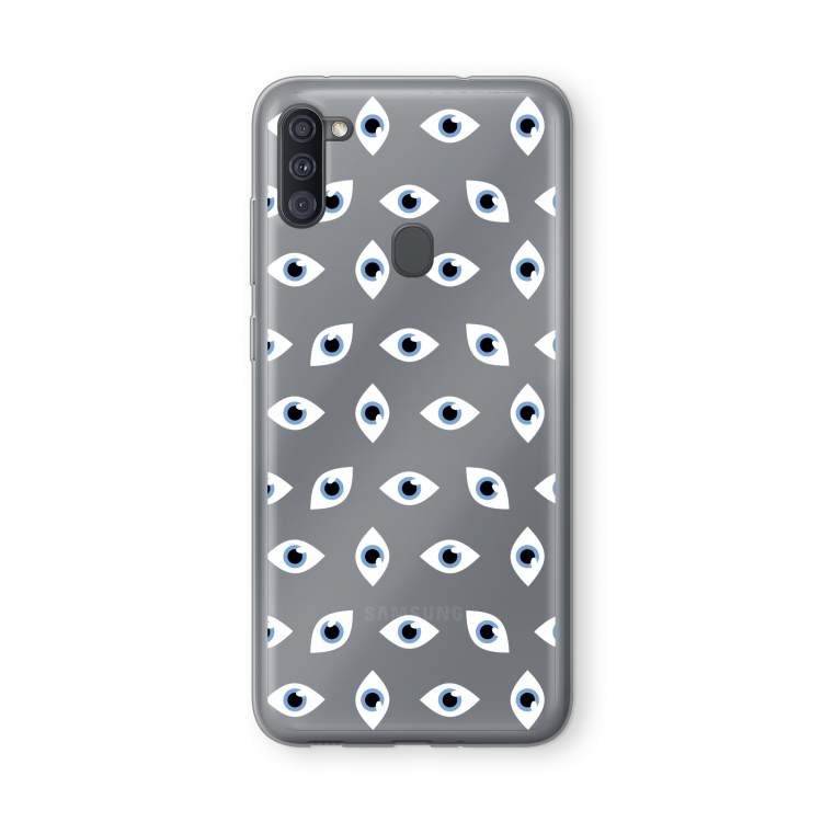 Eyes pattern: Samsung Galaxy A11 Transparant Hoesje