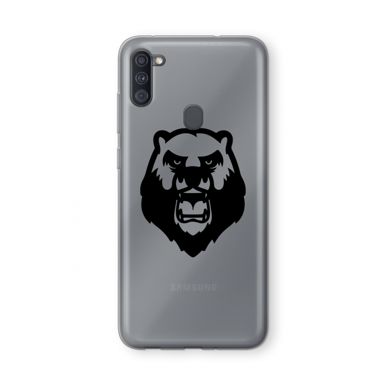 Angry Bear (black): Samsung Galaxy A11 Transparant Hoesje