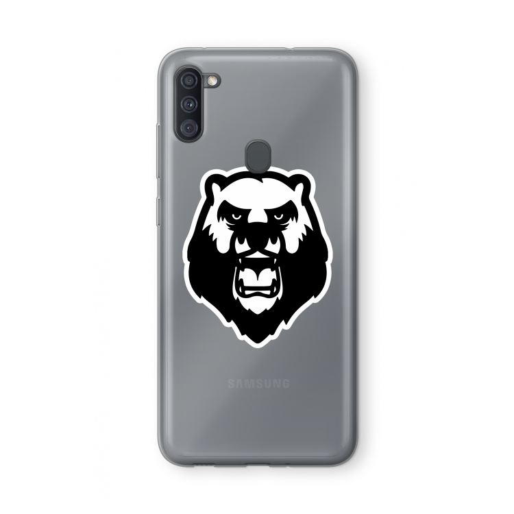 Angry Bear (white): Samsung Galaxy A11 Transparant Hoesje