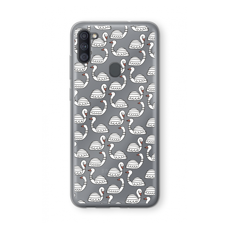 Zwanen: Samsung Galaxy A11 Transparant Hoesje