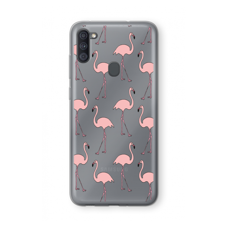 Anything Flamingoes: Samsung Galaxy A11 Transparant Hoesje