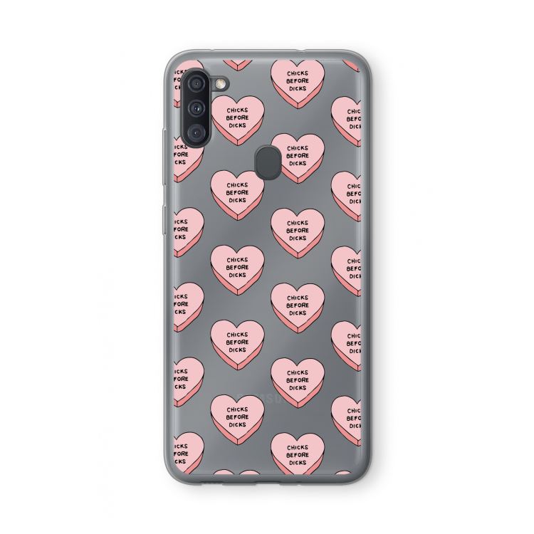 Chicks before dicks: Samsung Galaxy A11 Transparant Hoesje