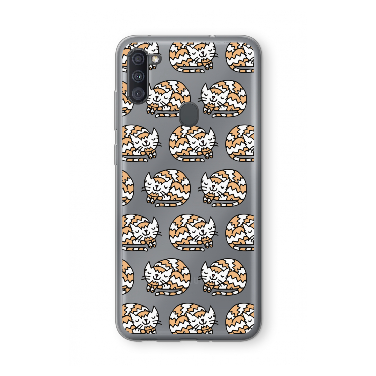 Slapende poes: Samsung Galaxy A11 Transparant Hoesje