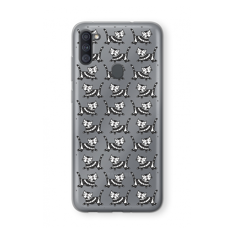 Zwarte poes: Samsung Galaxy A11 Transparant Hoesje