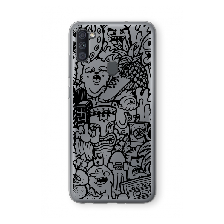 Vexx Black Mixtape: Samsung Galaxy A11 Transparant Hoesje