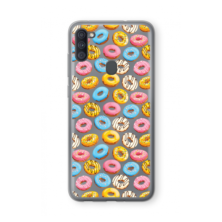 Pink donuts: Samsung Galaxy A11 Transparant Hoesje
