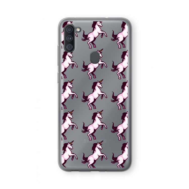 Musketon Unicorn: Samsung Galaxy A11 Transparant Hoesje