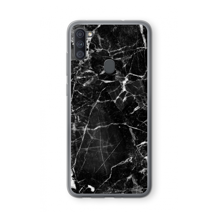 Zwart Marmer 2: Samsung Galaxy A11 Transparant Hoesje