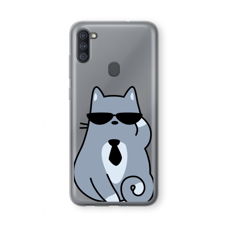 Cool cat: Samsung Galaxy A11 Transparant Hoesje