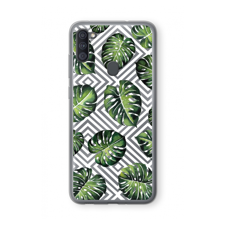 Geometrische jungle: Samsung Galaxy A11 Transparant Hoesje