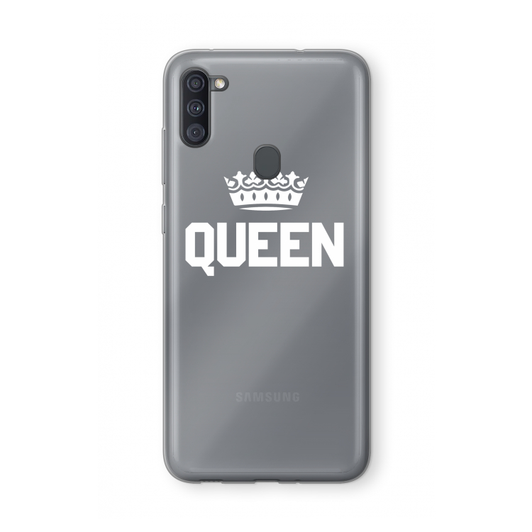 Queen zwart: Samsung Galaxy A11 Transparant Hoesje