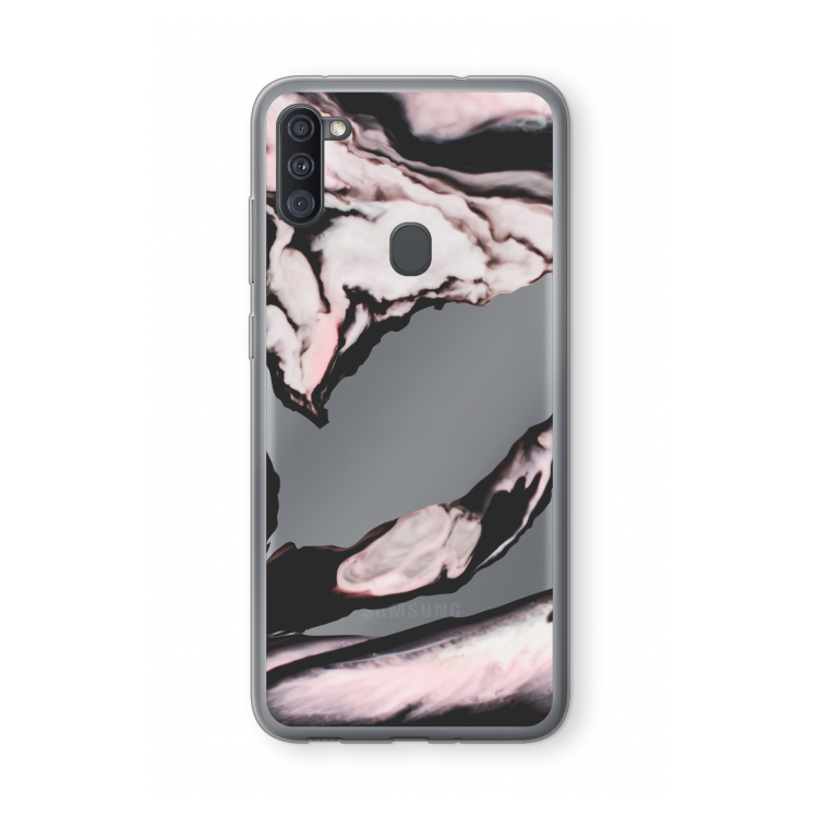 Roze stroom: Samsung Galaxy A11 Transparant Hoesje