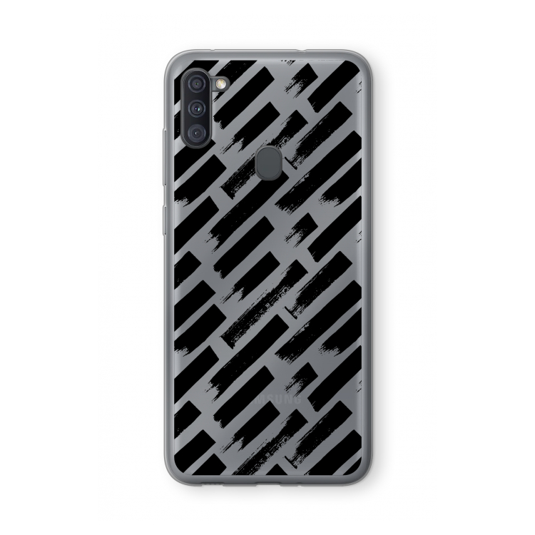 Zwarte vegen: Samsung Galaxy A11 Transparant Hoesje