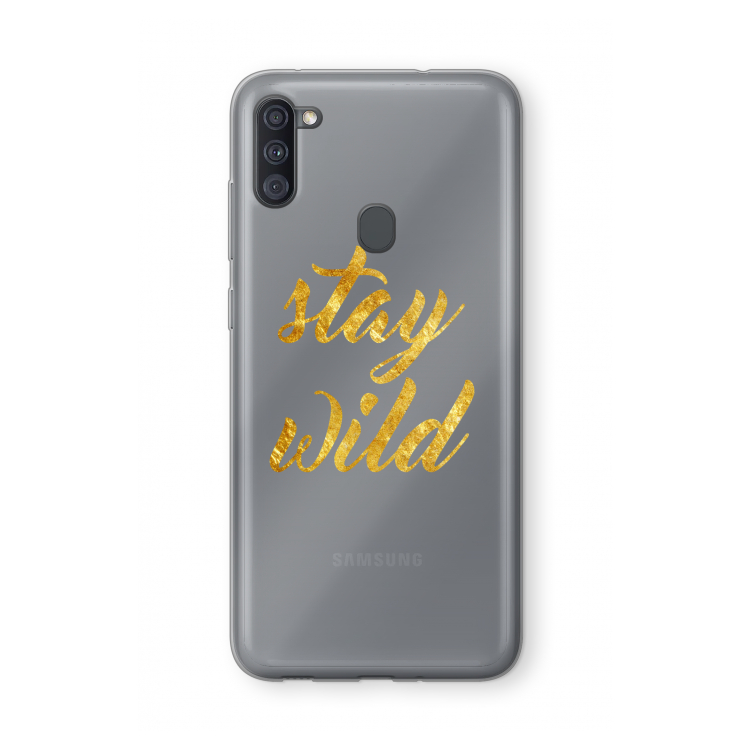 Stay wild: Samsung Galaxy A11 Transparant Hoesje