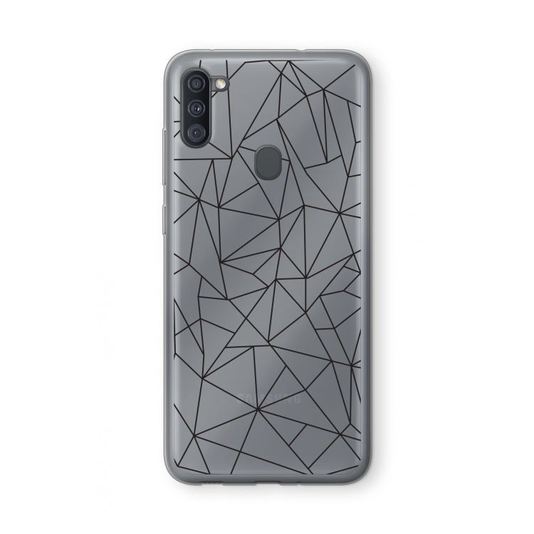 Geometrische lijnen zwart: Samsung Galaxy A11 Transparant Hoesje