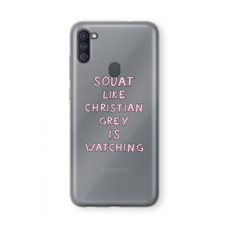 Christian Grey: Samsung Galaxy A11 Transparant Hoesje