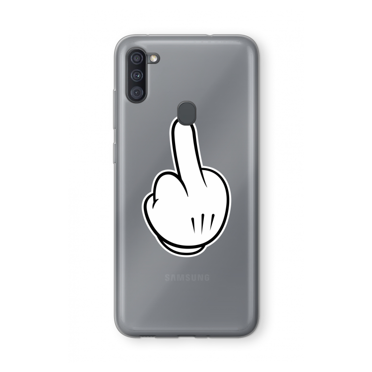 Middle finger black: Samsung Galaxy A11 Transparant Hoesje