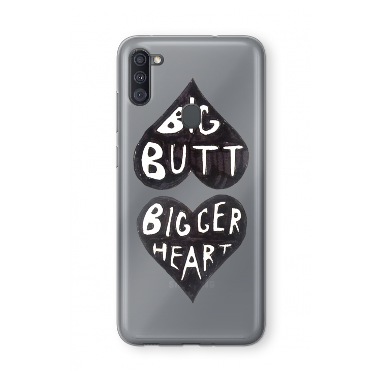 Big butt bigger heart: Samsung Galaxy A11 Transparant Hoesje