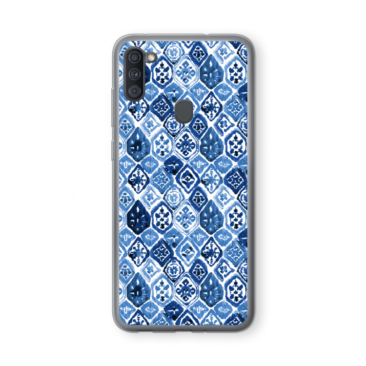 Blauw motief: Samsung Galaxy A11 Transparant Hoesje