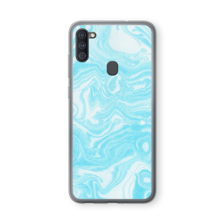 Waterverf blauw: Samsung Galaxy A11 Transparant Hoesje