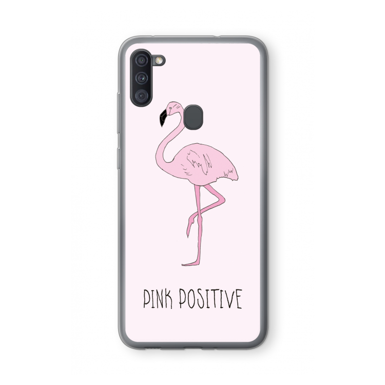 Pink positive: Samsung Galaxy A11 Transparant Hoesje