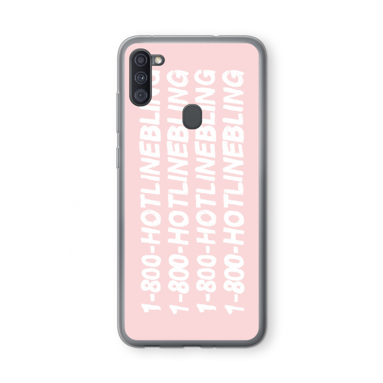 Hotline bling pink: Samsung Galaxy A11 Transparant Hoesje