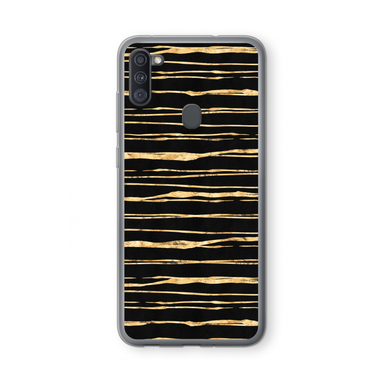 Gouden strepen: Samsung Galaxy A11 Transparant Hoesje