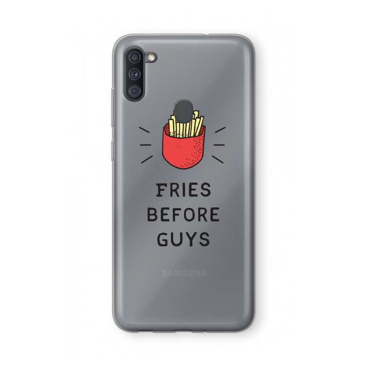 Fries before guys: Samsung Galaxy A11 Transparant Hoesje