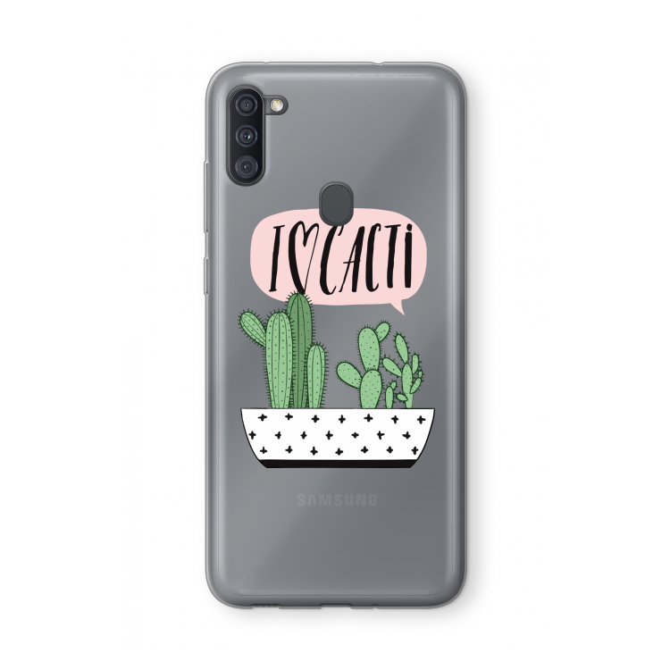 I love cacti: Samsung Galaxy A11 Transparant Hoesje